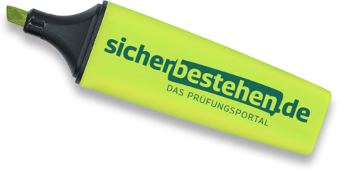 Textmarker mit Logo sicherbestehen.de